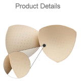 Maxbell 3 Pairs Removable Sports Bra Pads Inserts Sewn Sides for B/C Cups Breathable Beige
