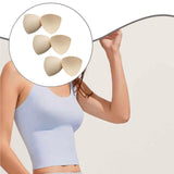 Maxbell 3 Pairs Removable Sports Bra Pads Inserts Sewn Sides for B/C Cups Breathable Beige
