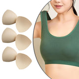 Maxbell 3 Pairs Removable Sports Bra Pads Inserts Sewn Sides for B/C Cups Breathable Beige