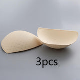 Maxbell 3 Pairs Removable Sports Bra Pads Inserts Sewn Sides for B/C Cups Breathable Beige