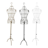 Maxbell Female Wire Mannequin Torso Upper Body Dress Form for Store Women Seamstress Black