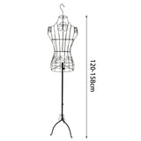 Maxbell Female Wire Mannequin Torso Upper Body Dress Form for Store Women Seamstress Black