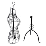 Maxbell Female Wire Mannequin Torso Upper Body Dress Form for Store Women Seamstress Black