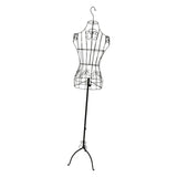 Maxbell Female Wire Mannequin Torso Upper Body Dress Form for Store Women Seamstress Black
