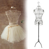 Maxbell Female Wire Mannequin Torso Upper Body Dress Form for Store Women Seamstress Black