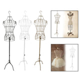 Maxbell Female Wire Mannequin Torso Upper Body Dress Form for Store Women Seamstress Black