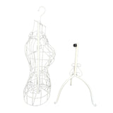 Maxbell Female Wire Mannequin Torso Upper Body Dress Form for Store Women Seamstress White