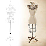 Maxbell Female Wire Mannequin Torso Upper Body Dress Form for Store Women Seamstress White