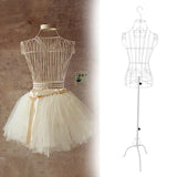 Maxbell Female Wire Mannequin Torso Upper Body Dress Form for Store Women Seamstress White
