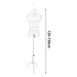 Maxbell Female Wire Mannequin Torso Upper Body Dress Form for Store Women Seamstress White