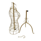 Maxbell Female Wire Mannequin Torso Upper Body Dress Form for Store Women Seamstress Gold