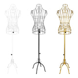 Maxbell Torso Half Body Ornament Iron Female Mannequin for Women Shop Sewing Display White