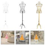Maxbell Torso Half Body Ornament Iron Female Mannequin for Women Shop Sewing Display White