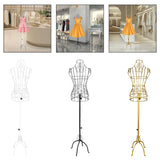 Maxbell Torso Half Body Ornament Iron Female Mannequin for Women Shop Sewing Display White