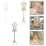 Maxbell Torso Half Body Ornament Iron Female Mannequin for Women Shop Sewing Display White