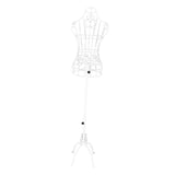 Maxbell Torso Half Body Ornament Iron Female Mannequin for Women Shop Sewing Display White