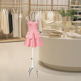 Maxbell Torso Half Body Ornament Iron Female Mannequin for Women Shop Sewing Display White