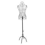 Maxbell Torso Half Body Ornament Iron Female Mannequin for Women Shop Sewing Display Black