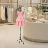 Maxbell Torso Half Body Ornament Iron Female Mannequin for Women Shop Sewing Display Black