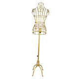 Maxbell Torso Half Body Ornament Iron Female Mannequin for Women Shop Sewing Display Gold