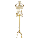 Maxbell Torso Half Body Ornament Iron Female Mannequin for Women Shop Sewing Display Gold