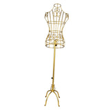 Maxbell Torso Half Body Ornament Iron Female Mannequin for Women Shop Sewing Display Gold