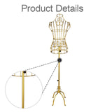 Maxbell Torso Half Body Ornament Iron Female Mannequin for Women Shop Sewing Display Gold