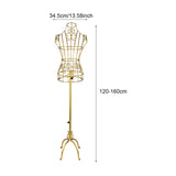 Maxbell Torso Half Body Ornament Iron Female Mannequin for Women Shop Sewing Display Gold