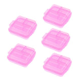 Maxbell Maxbell 5 Pieces Medicine Tablet Holder Organizer Dispenser Case Pill Box  pink