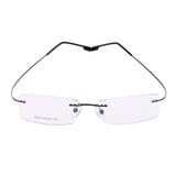 Maxbell Maxbell Metal Eyewear Half Rim Spectacles Rimless Reading Glasses Frameless Black