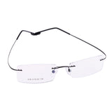 Maxbell Maxbell Metal Eyewear Half Rim Spectacles Rimless Reading Glasses Frameless Black