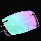 Maxbell Maxbell Metal Eyewear Half Rim Spectacles Rimless Reading Glasses Frameless Black