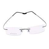 Maxbell Maxbell Metal Eyewear Half Rim Spectacles Rimless Reading Glasses Frameless Black