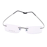 Maxbell Maxbell Metal Eyewear Half Rim Spectacles Rimless Reading Glasses Frameless Black