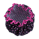 Maxbell Maxbell 2 Pieces Double Layer Waterproof Shower Bathing Caps for Women Black #1