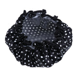 Maxbell Maxbell 2 Pieces Double Layer Waterproof Shower Bathing Caps for Women Black #2