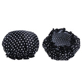 Maxbell Maxbell 2 Pieces Double Layer Waterproof Shower Bathing Caps for Women Black #2