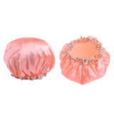 Maxbell 2 Pieces Women Reusable Shower Hats Waterproof Bathing Hair Caps Orange