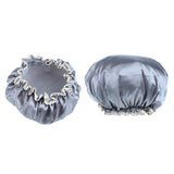 Maxbell 2 Pieces Women Reusable Shower Hats Waterproof Bathing Hair Caps Grey