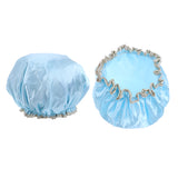 Maxbell 2 Pieces Women Reusable Shower Hats Waterproof Bathing Hair Caps Blue