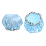 Maxbell Maxbell 2 Pieces Women Reusable Shower Hats Waterproof Bathing Hair Caps Blue