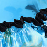 Maxbell 2 Pieces Waterproof Reusable Shower Cap Bath Hat for Women Lady Light Blue