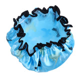 Maxbell Maxbell 2 Pieces Waterproof Reusable Shower Cap Bath Hat for Women Lady Light Blue