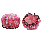 Maxbell 2 Pieces Waterproof Reusable Shower Cap Bath Hat for Women Lady Red