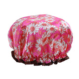 Maxbell 2 Pieces Waterproof Reusable Shower Cap Bath Hat for Women Lady Red