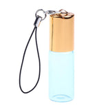 Maxbell Maxbell 24 Pieces Refillable Glass Roller Essential Oil Bottles Pendant 5ml Blue
