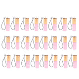 Maxbell Maxbell 24 Pieces Refillable Glass Roller Essential Oil Bottles Pendant 5ml Pink
