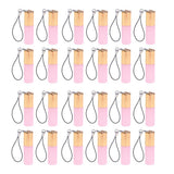 Maxbell Maxbell 24 Pieces Refillable Glass Roller Essential Oil Bottles Pendant 5ml Pink