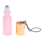 Maxbell Maxbell 24 Pieces Refillable Glass Roller Essential Oil Bottles Pendant 5ml Pink