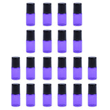 Maxbell Maxbell 20 Pieces Empty Glass Roll On Bottles for Essential Oil Perfume 1ML Purple